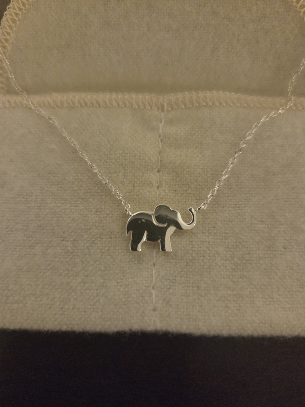 NNT, Danity, Sterling Silver Black Elephant Pendant Necklace
